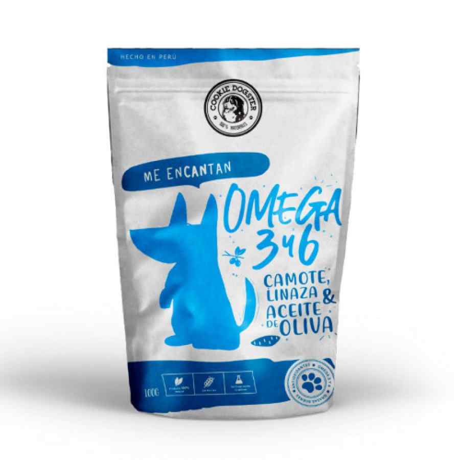 Cookie Dogster Omega 3 y 6 Galletas de Aceite de Oliva, Camote y Linaza 100gr, , large image number null