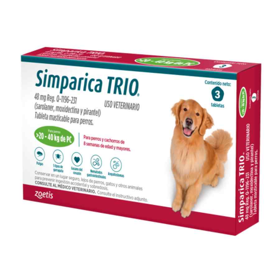 Simparica Trio Green 20.1  40kg x 3 tabletas, , large image number null