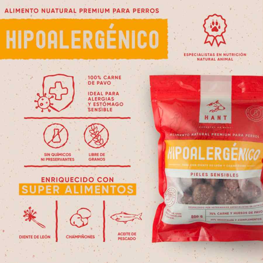 Hant Hipoalergénico Perro 800 g, , large image number null