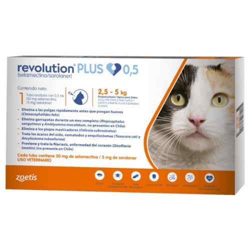 Revolution Plus X 1 Unid X 0.5 Ml (Naranja Felinos 2.5 5 Kg)