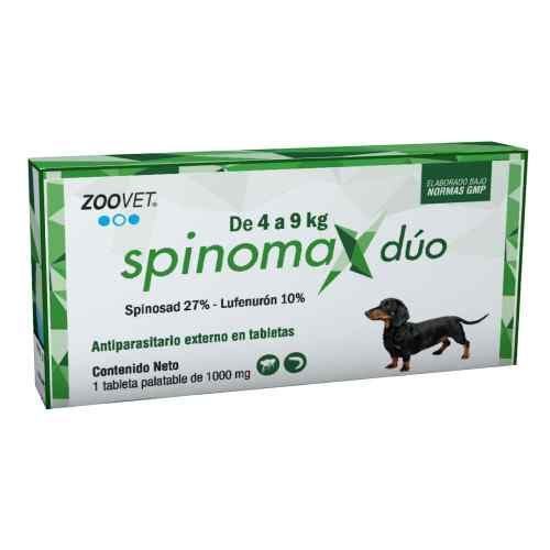 Spinomax Duo 4 A 9 Kg (Antiparasitario Externo Oral A Base De Spinosad + Lufenurón)  1 Unid, , large image number null