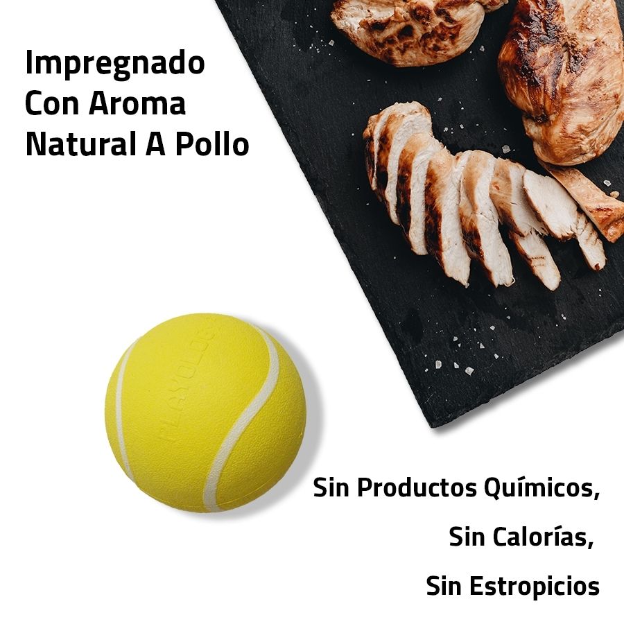 Playology Bola para masticar con aroma a pollo tamaño mediano, , large image number null