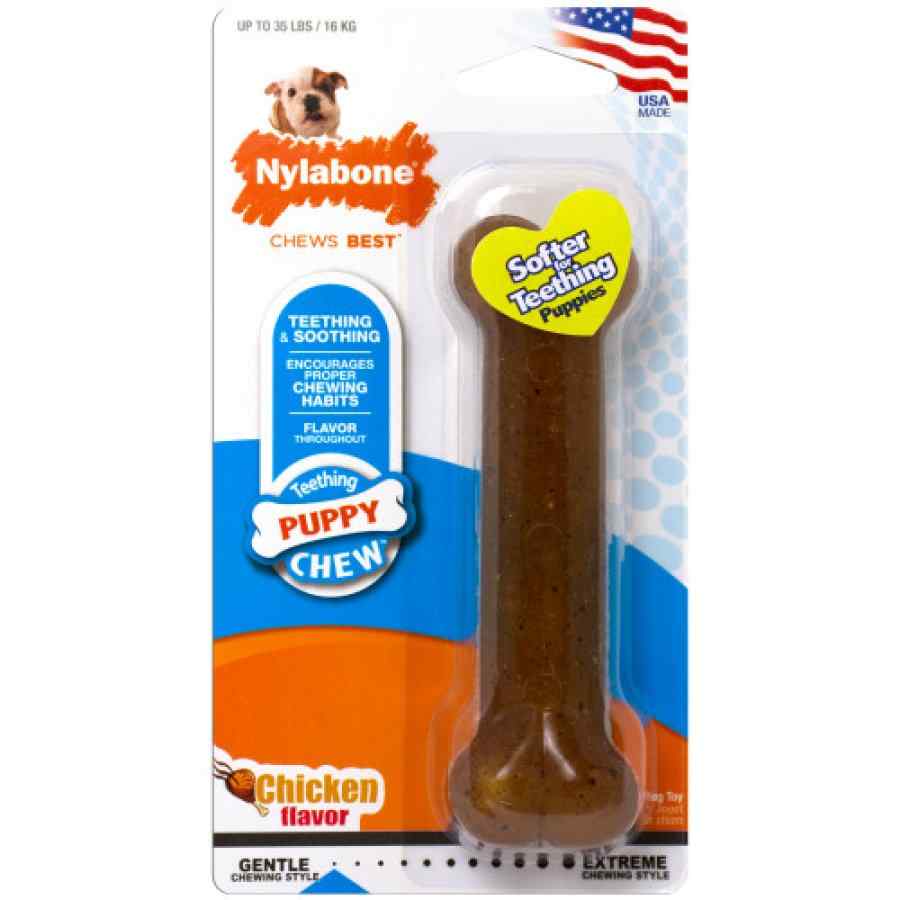 Nylabone Hueso Dental Masticable Para Cachorros, Sabor Pollo