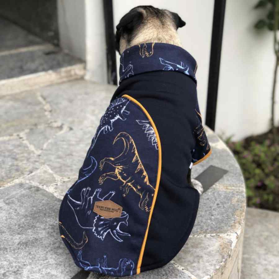 Yupi The Pug Polera Blue Dinasour , , large image number null