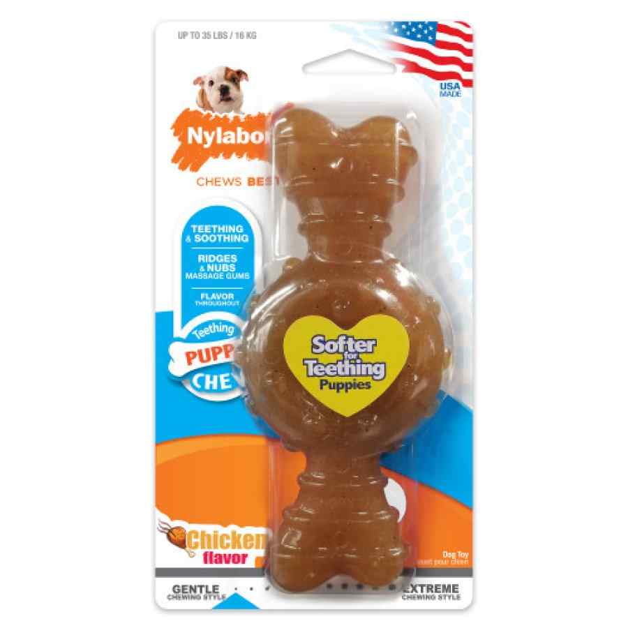 Nylabone Hueso Con Anillo Dental Masticable Para Cachorros, Sabor Pollo