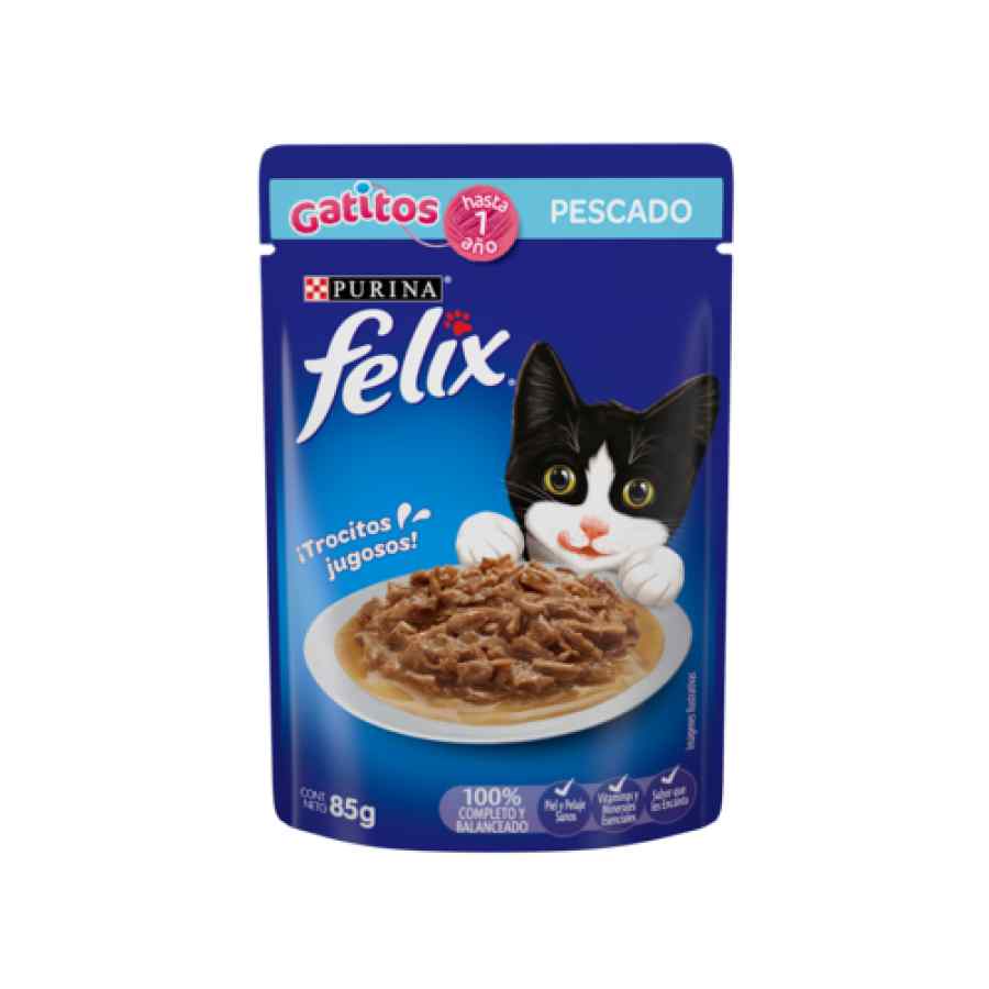 Felix Gatitos Sensacione Pescado en Salsa 85 g