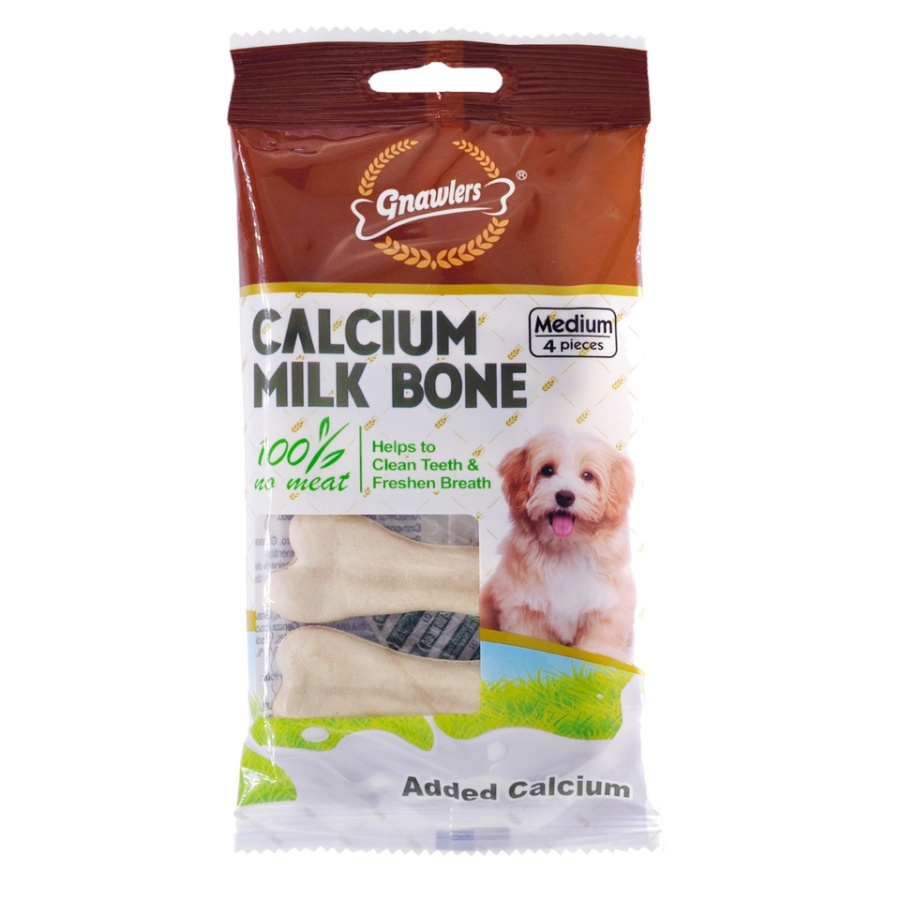 Gnawlers Calcium Milk Bone Pack de 4 carnazas, , large image number null