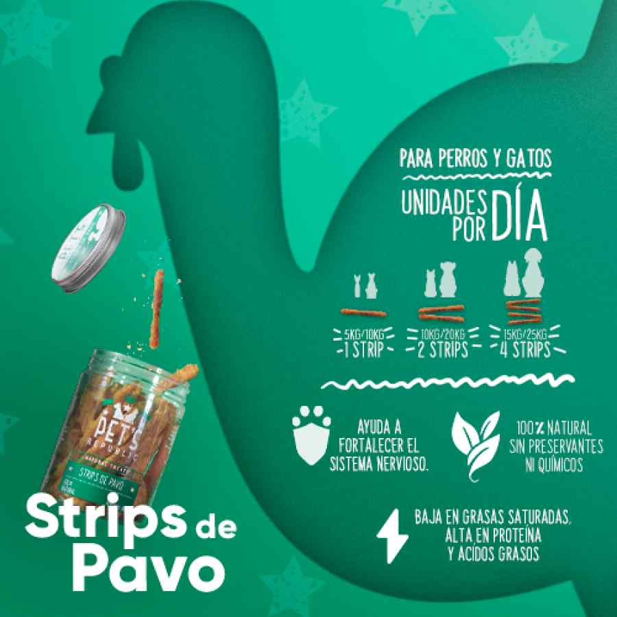 Snack Pet's Republic Strips de Pavo x 88gr, , large image number null