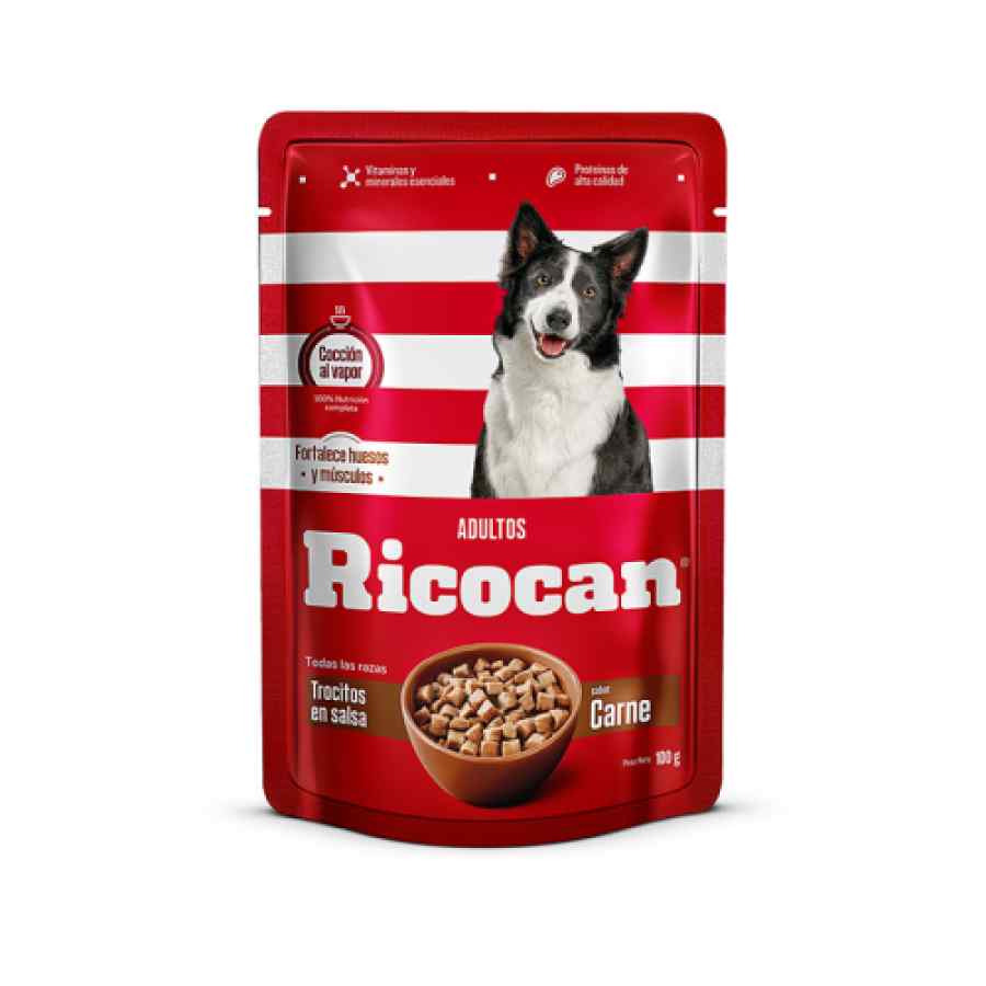 Ricocan Adulto Pouch Trocitos de Carne en Salsa 100 g, , large image number null