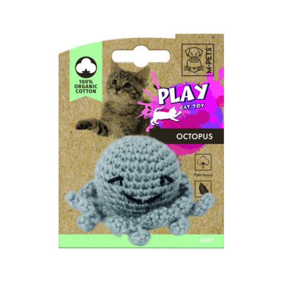 Peluche para gato octopus 100% algodon con catnip gris