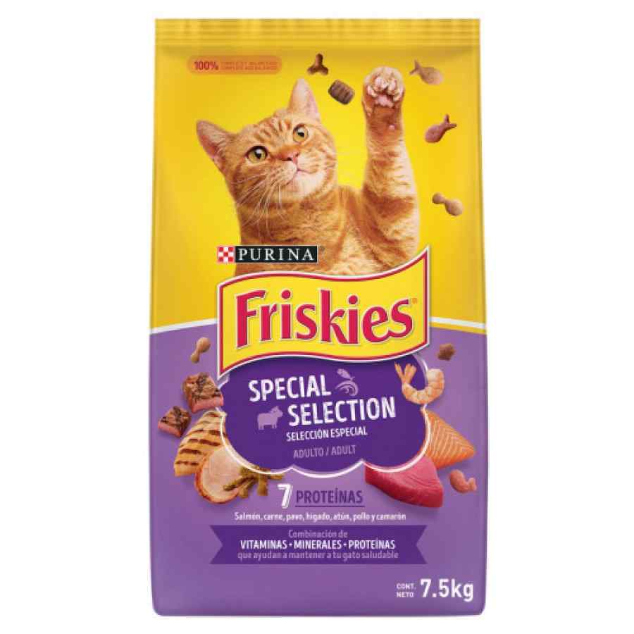 Friskies Selección Especial Pollo, carne, pescado, hígado, salmón y mariscos 7.5 Kg