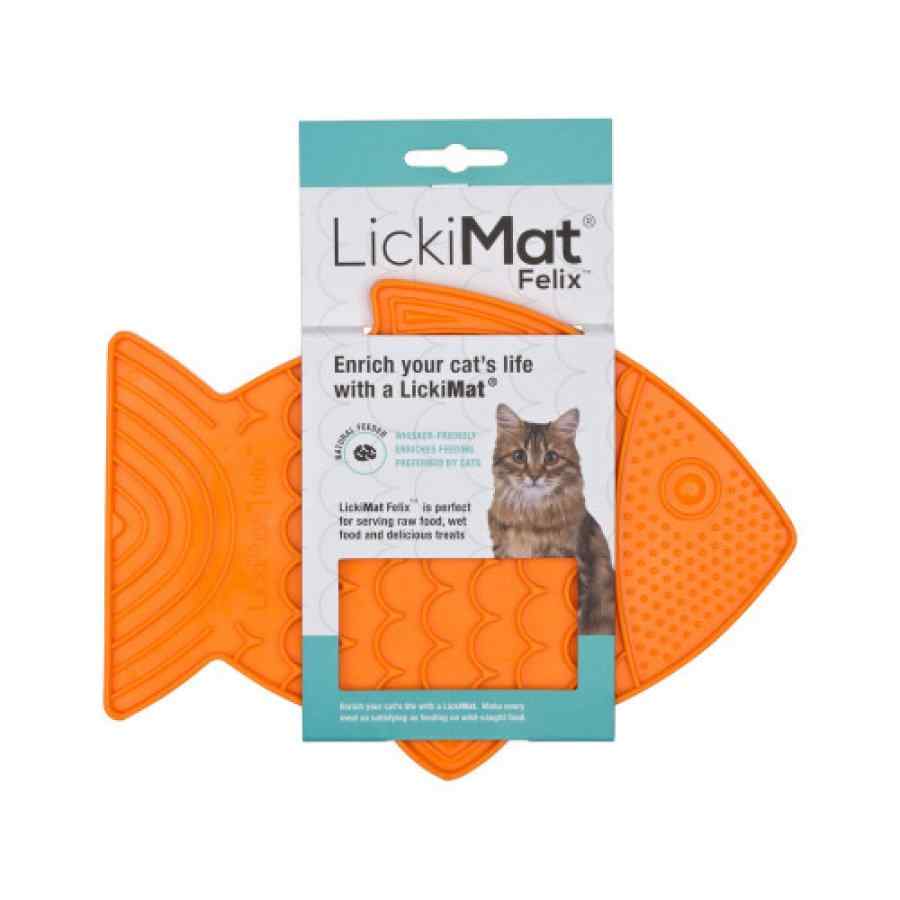 Lickimat Felix Orange Plato Anti Ansiedad, , large image number null