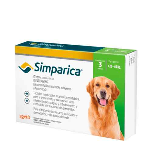 Simparica Antipulgas 80mg (20 a 40kg) x Caja, , large image number null