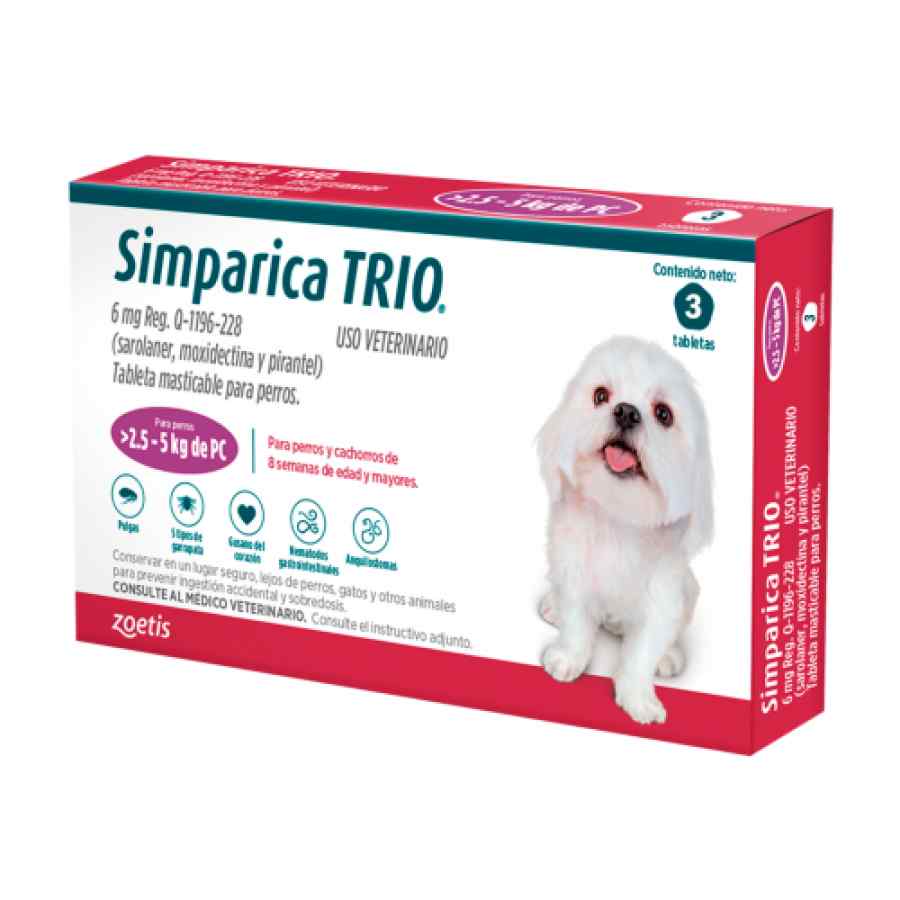 Simparica Trio Purple 2.6 5kg x 3 tabletas, , large image number null