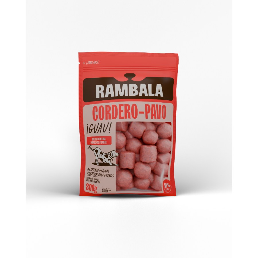 Rambala Comida Congelada Premium para Perros Cordero (Con Pavo) 800 g