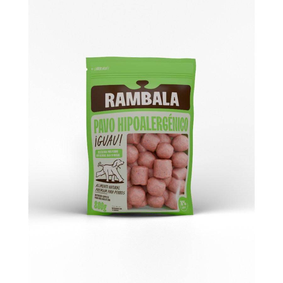 Rambala Comida Congelada Premium para Perros Pavo hipoalergénico 800 g