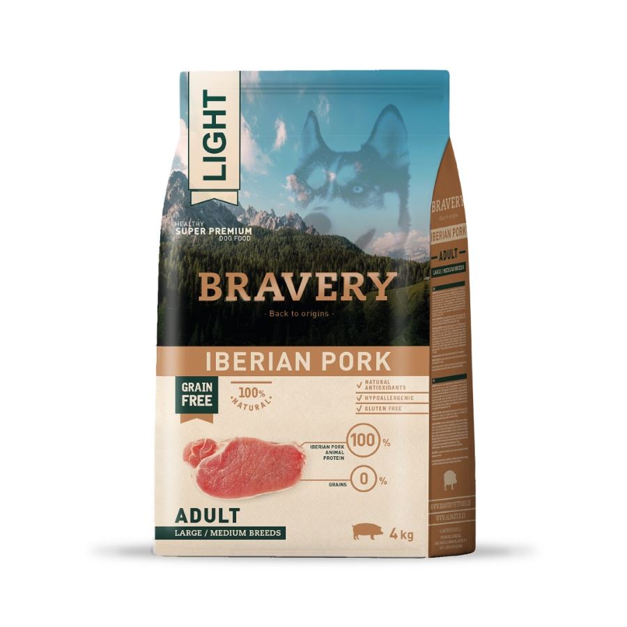 Bravery Light Iberian Pork Adult Large/Medium Breeds Alimento Seco Perro, , large image number null