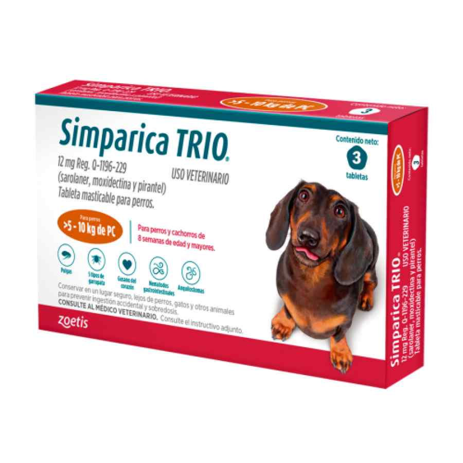 Simparica Trio Caramel 5.1 10kg x 3 tabletas, , large image number null