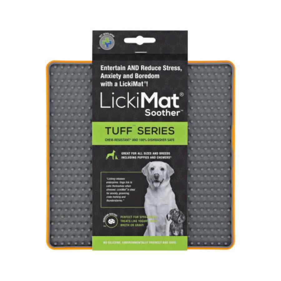 Lickimat Tuff Soother Orange Dog Plato Anti Ansiedad