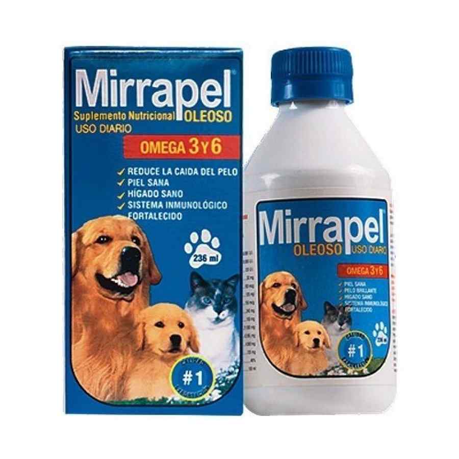 Mirrapel Oleoso para Perros y Gatos 236ml Pelaje brilloso y piel sana Omegas