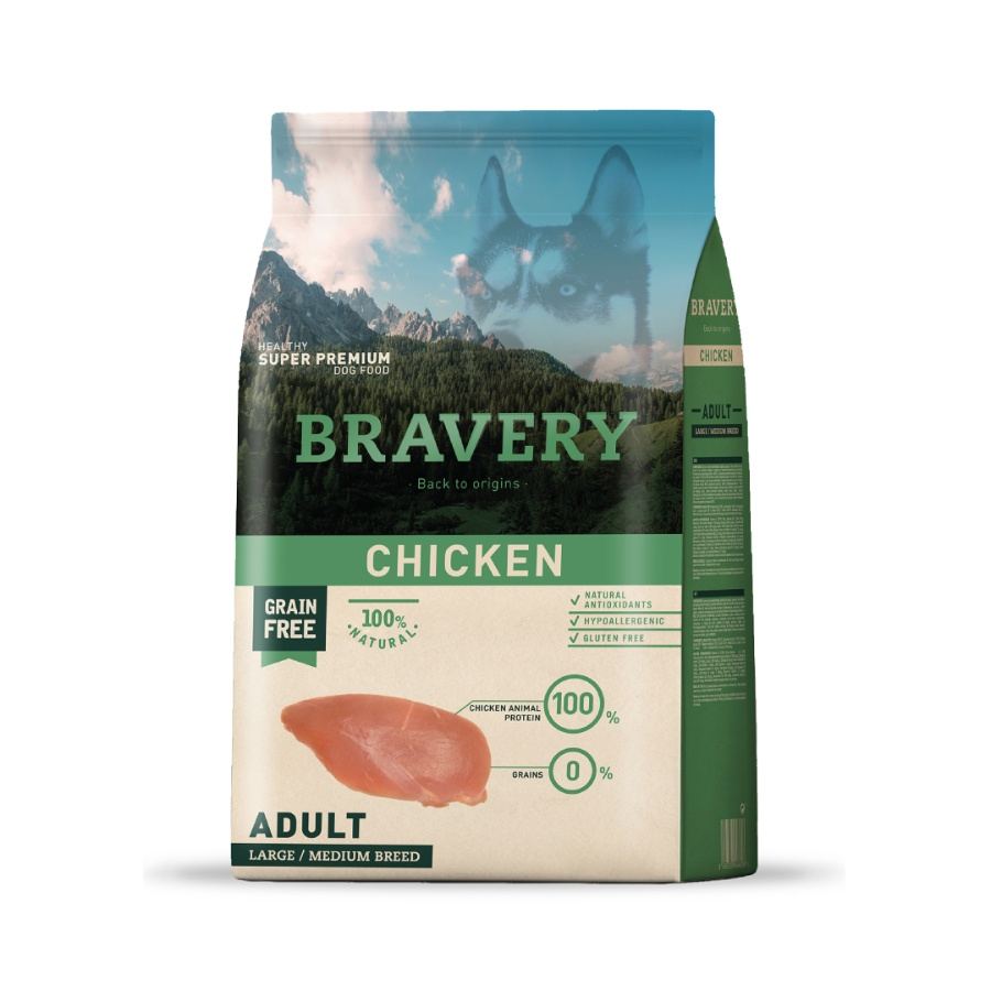 Bravery Chicken Adult Large/Medium Breeds Alimento Seco Perro, , large image number null