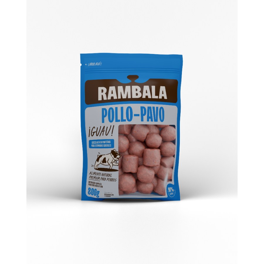 Rambala Comida Congelada Premium para Perros Pollo (Con Pavo) 800 g, , large image number null